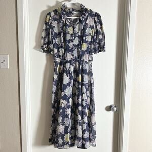 VTG Nipon Boutique 2 Piece Set Floral Sheath Dress Sz 10 Lightweight Boho Chic
